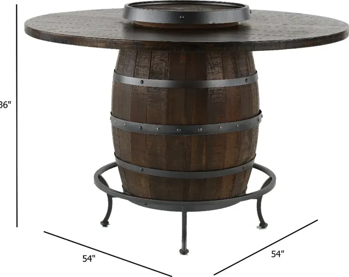 Barrel Tobacco Brown Counter Table