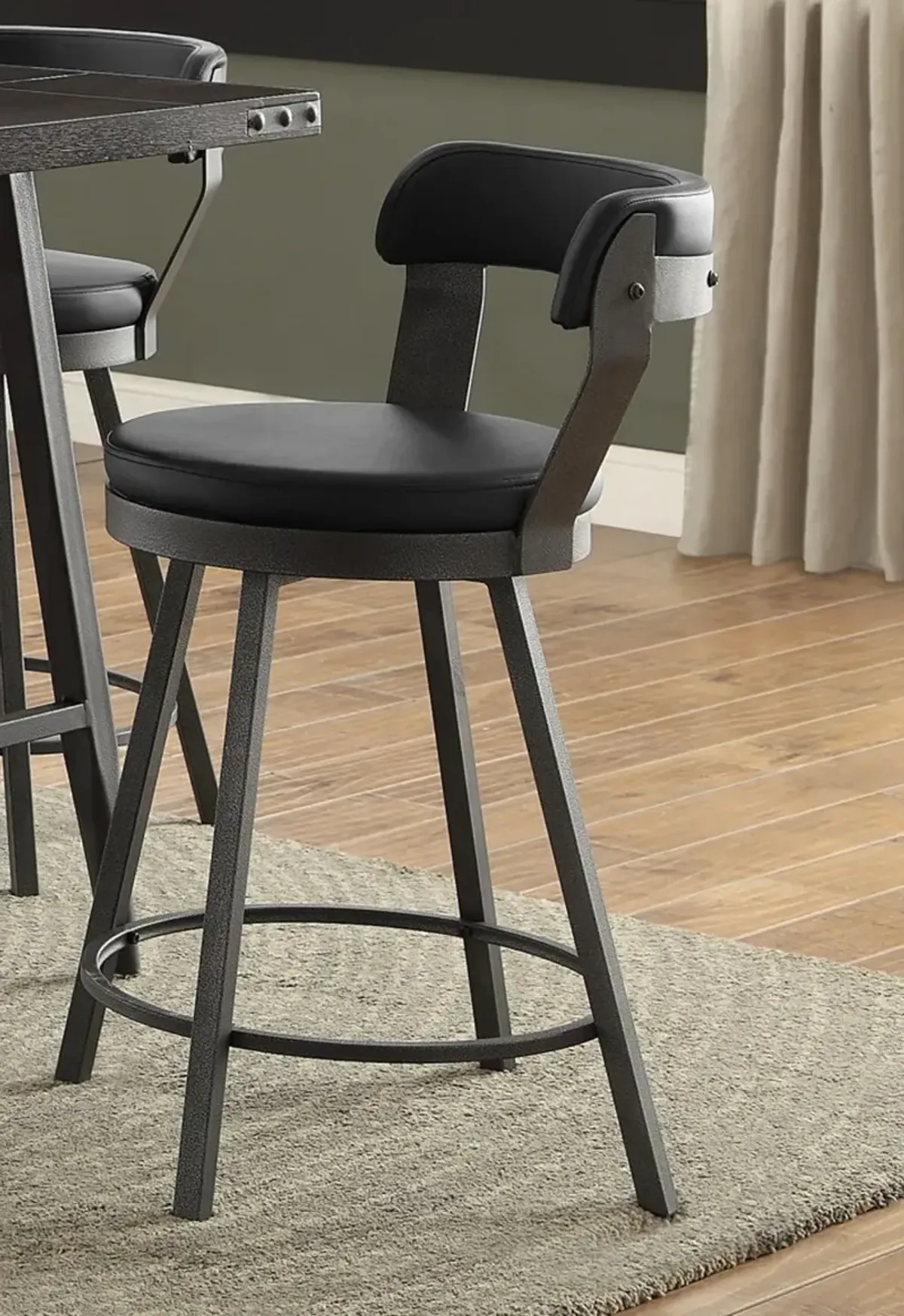 Appert Matte Black Swivel Counter Height Stool