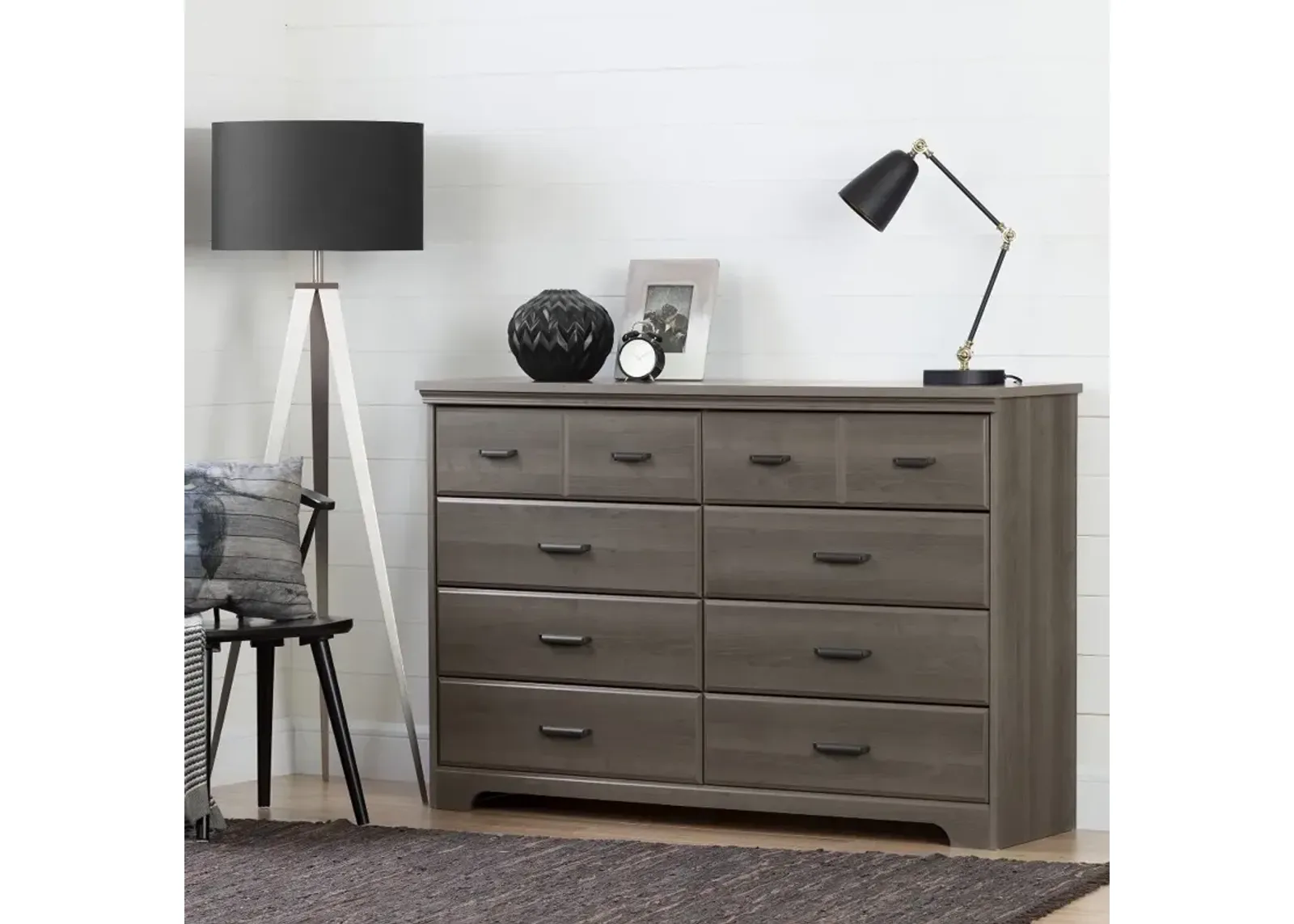 Versa Gray Maple 8-Drawer Double Dresser - South Shore