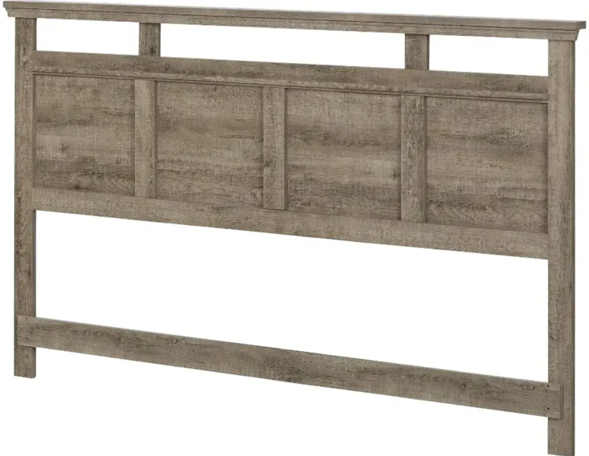 Versa Weathered Oak King Headboard - South Shore