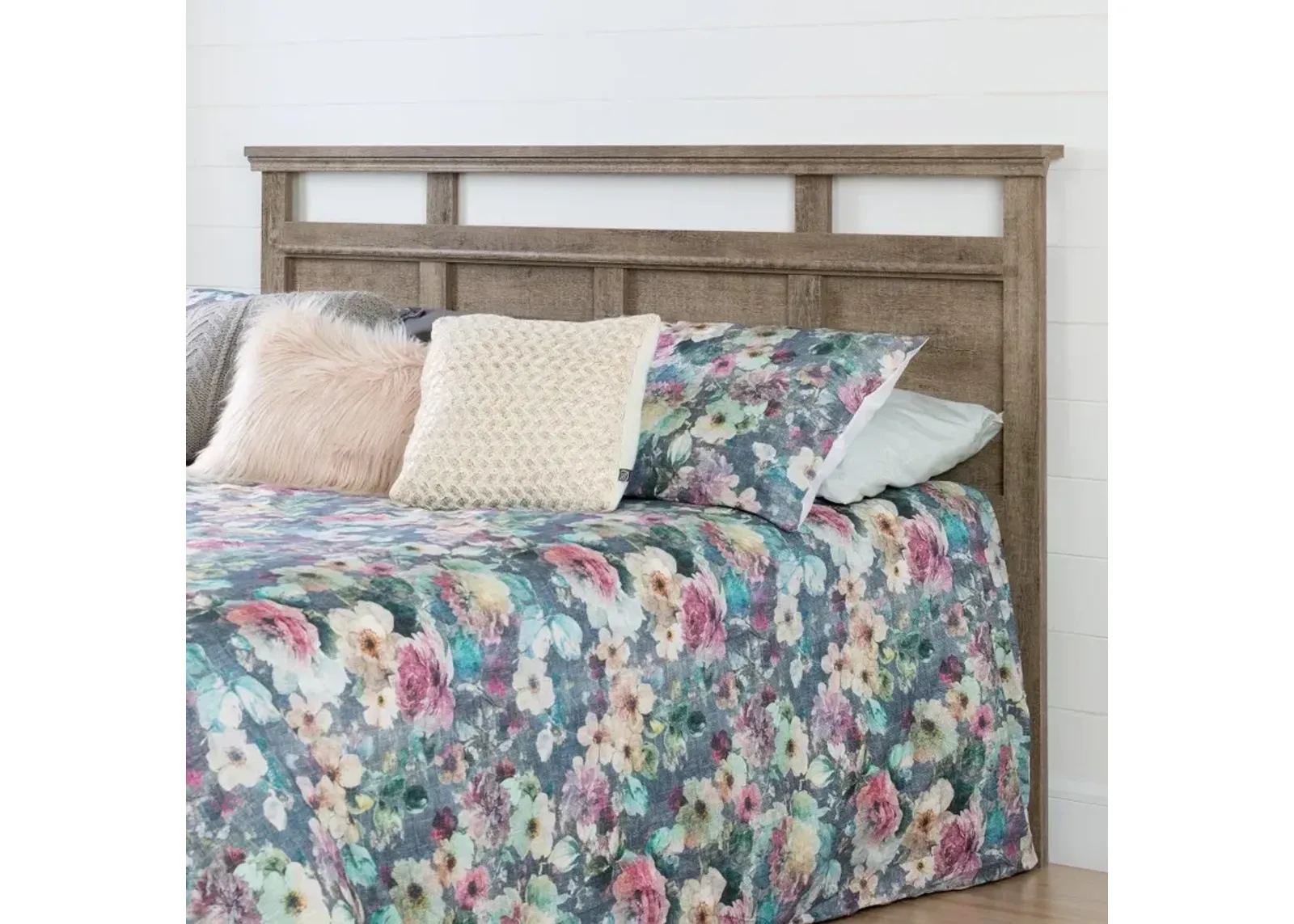 Versa Weathered Oak King Headboard - South Shore