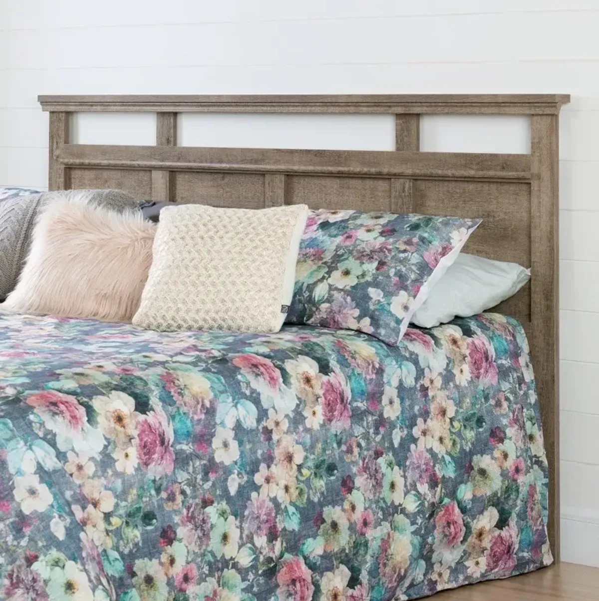 Versa Weathered Oak King Headboard - South Shore