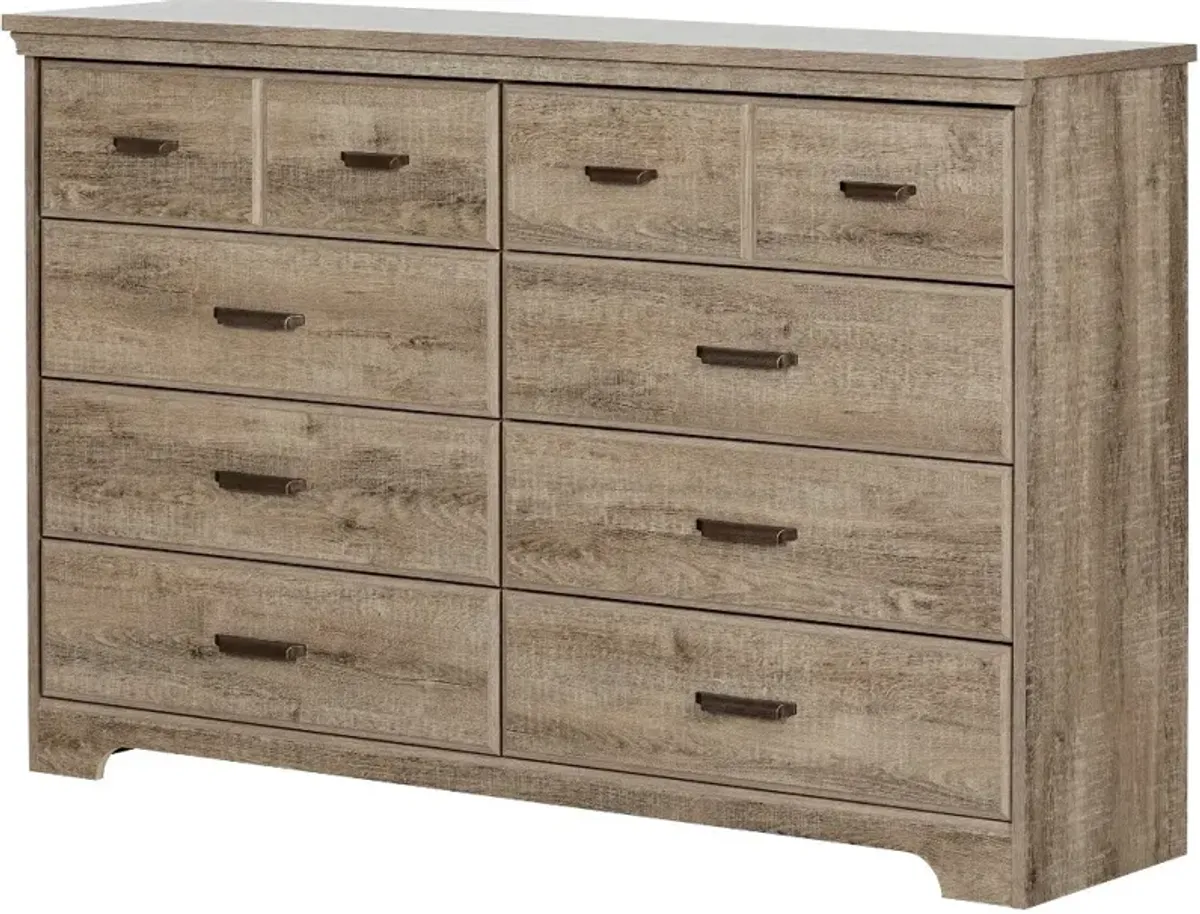 Versa Weathered Oak 8-Drawer Double Dresser - South Shore