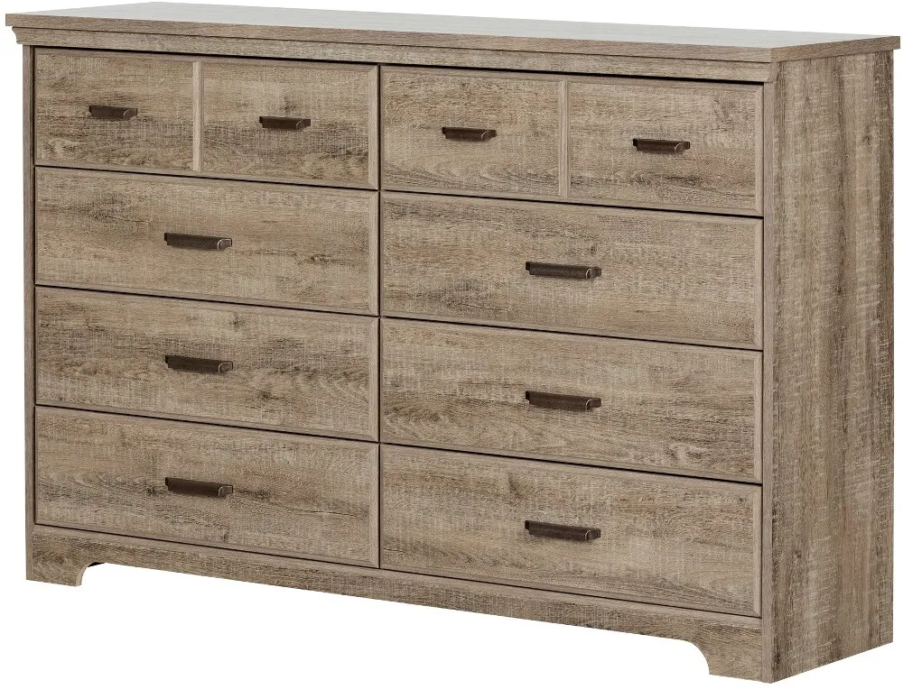 Versa Weathered Oak 8-Drawer Double Dresser - South Shore