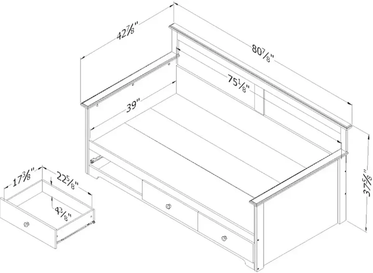 Twin Daybed with Storage (39 Inch ) - South Shore