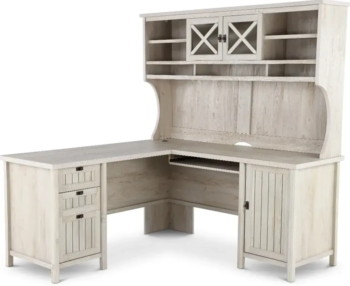 Costa L Shaped Corner Computer Desk with Hutch