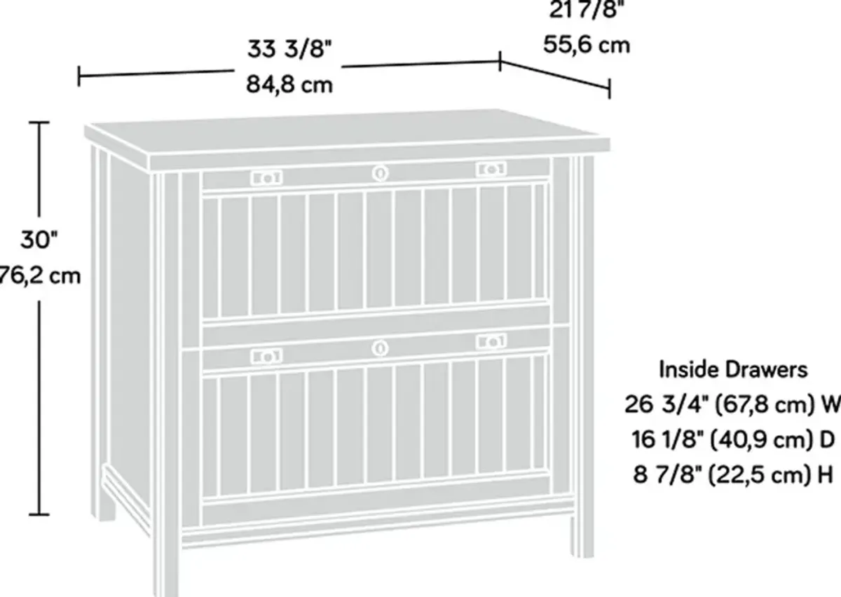 Costa Vintage White 2 Drawer Lateral File Cabinet