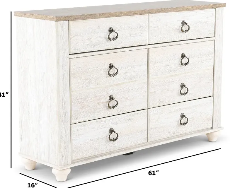 Millhaven Whitewash Dresser