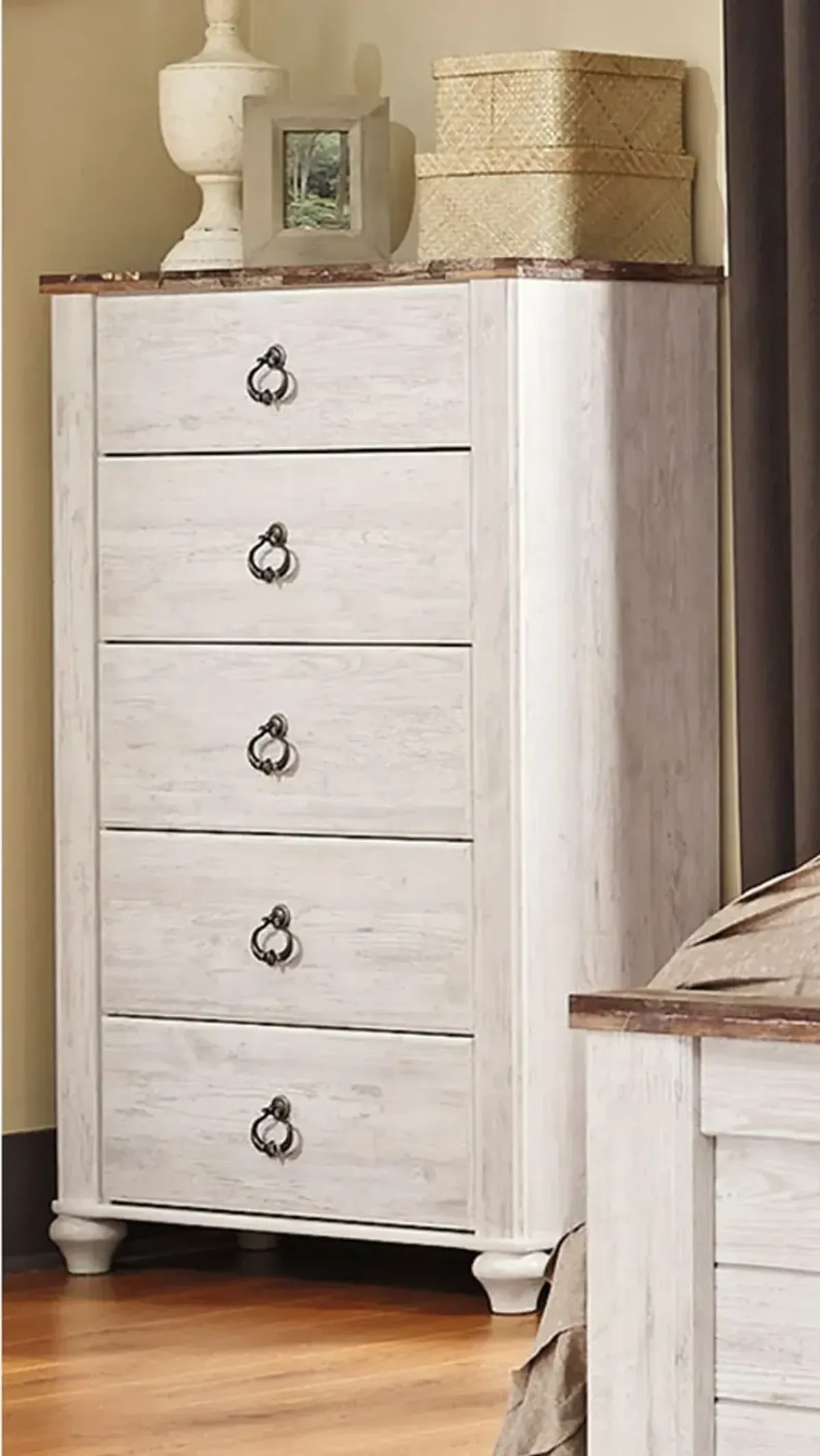 Millhaven Whitewash Chest of Drawers