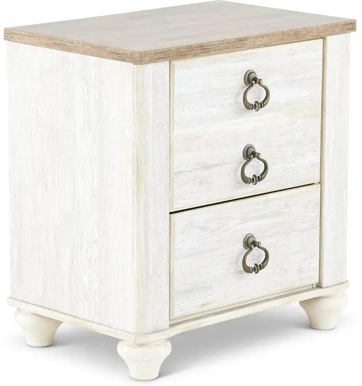 Millhaven Whitewash Nightstand