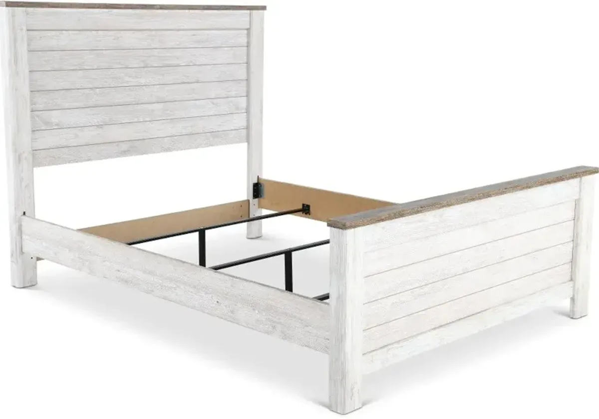 Millhaven Whitewash King Bed