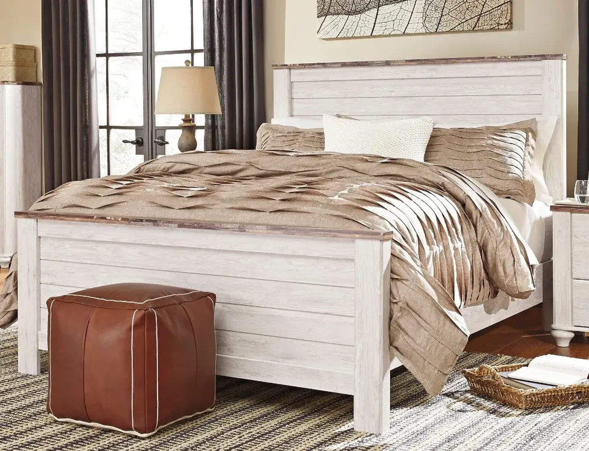 Millhaven Whitewash King Bed