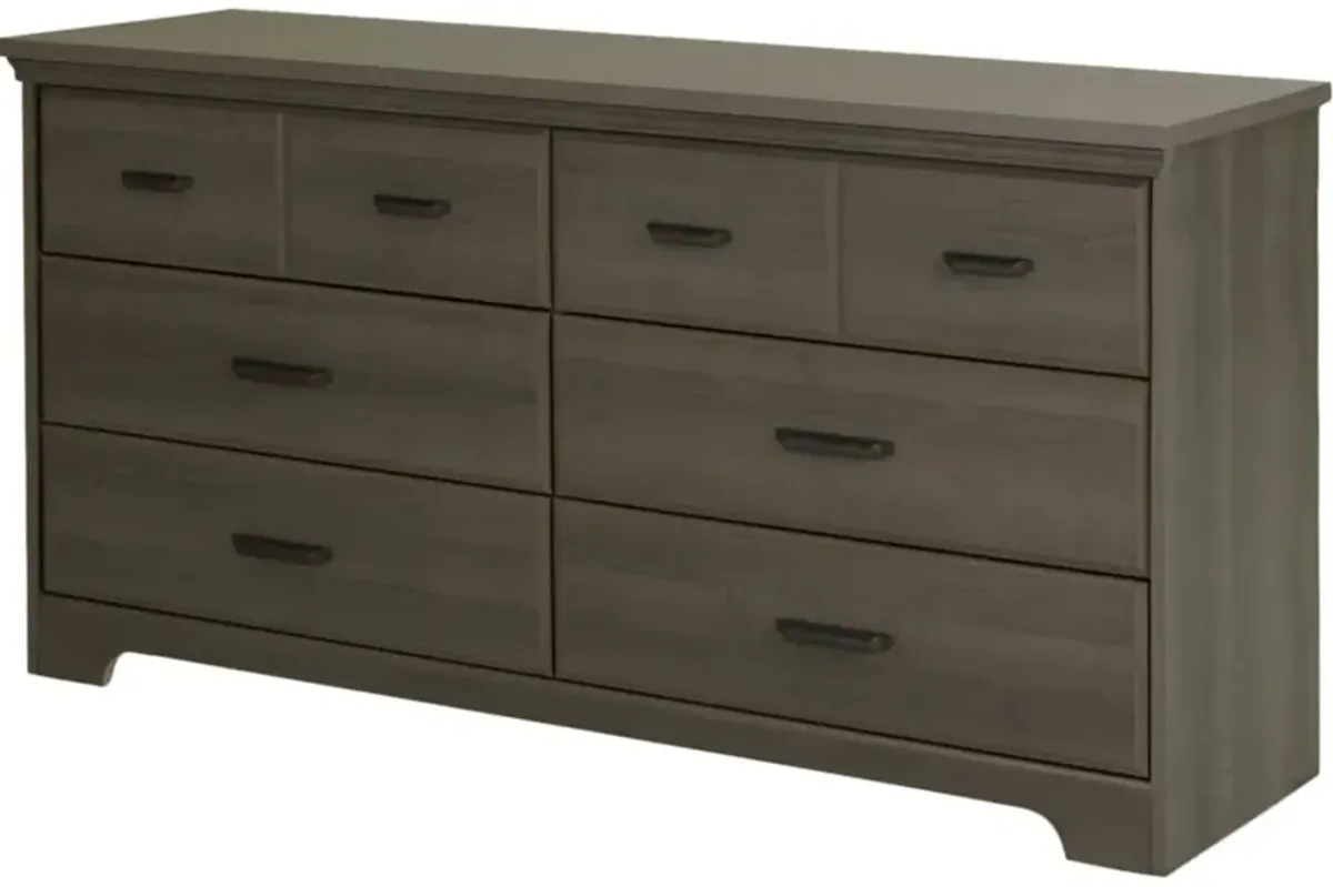 Versa Gray Maple Double Dresser & Nightstand - South Shore