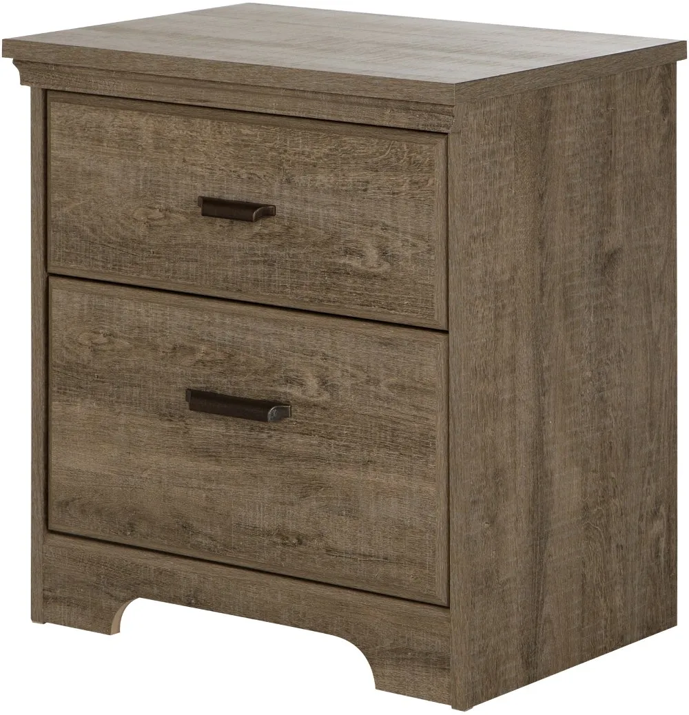 Versa Weathered Oak Double Dresser & Nightstand - South Shore