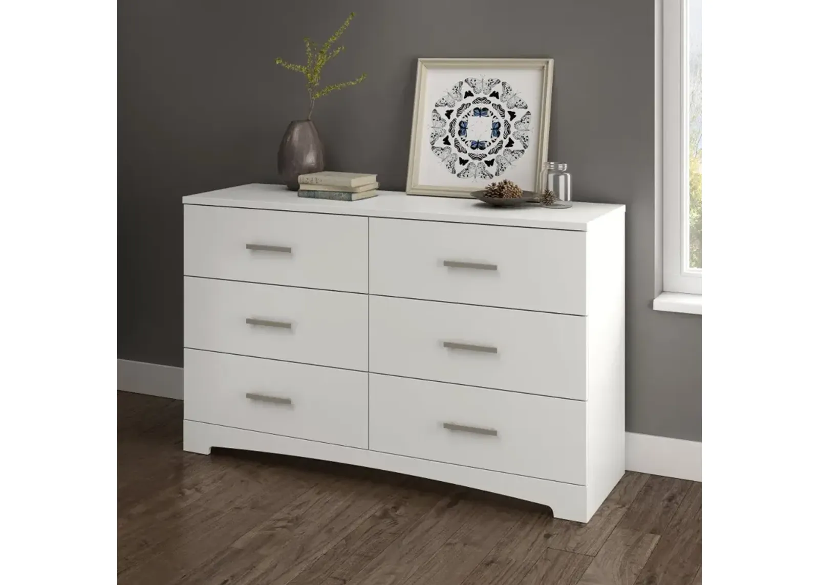 Gramercy Pure White 6-Drawer Double Dresser - South Shore