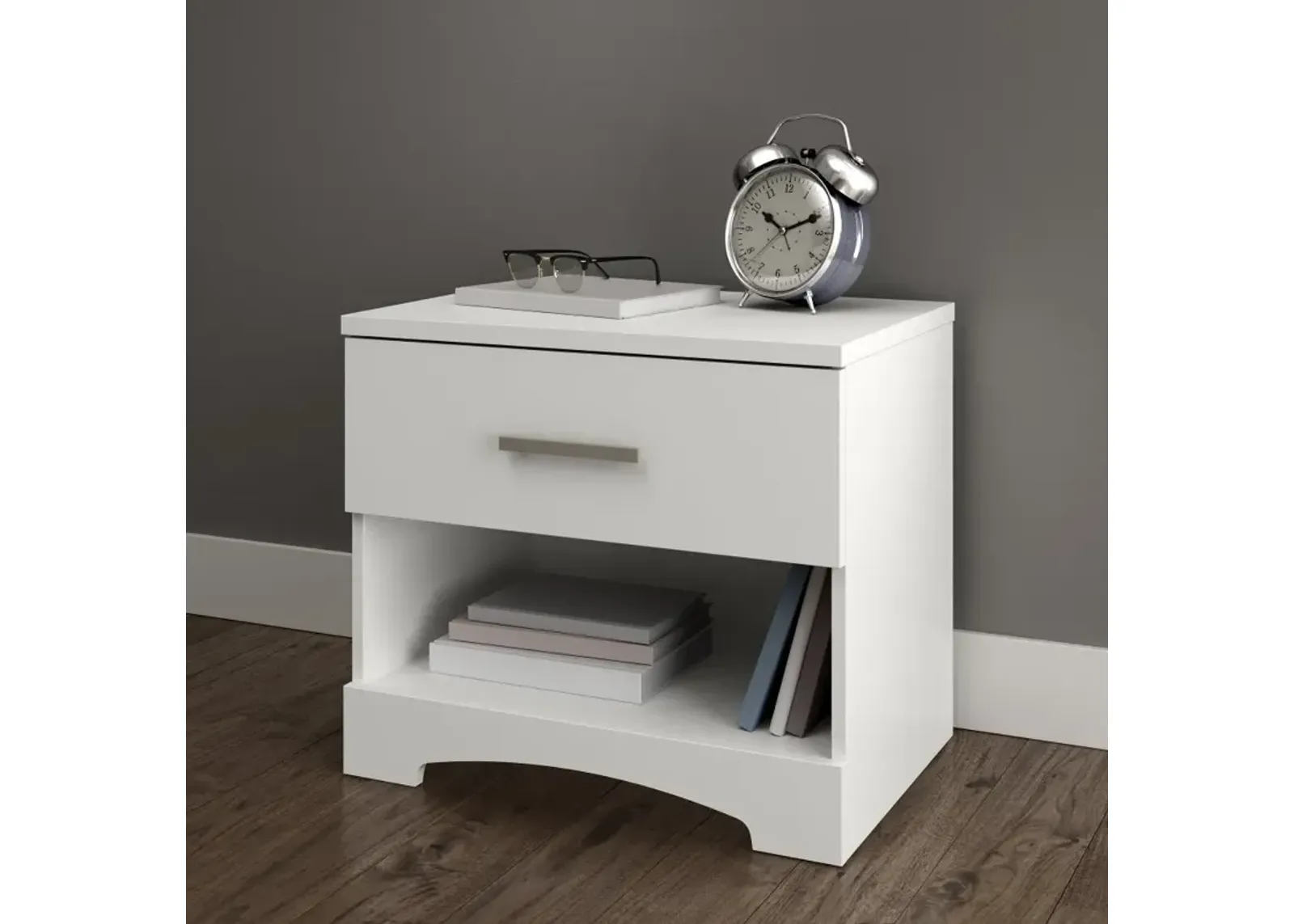 Gramercy Pure White 1-Drawer Nightstand - South Shore