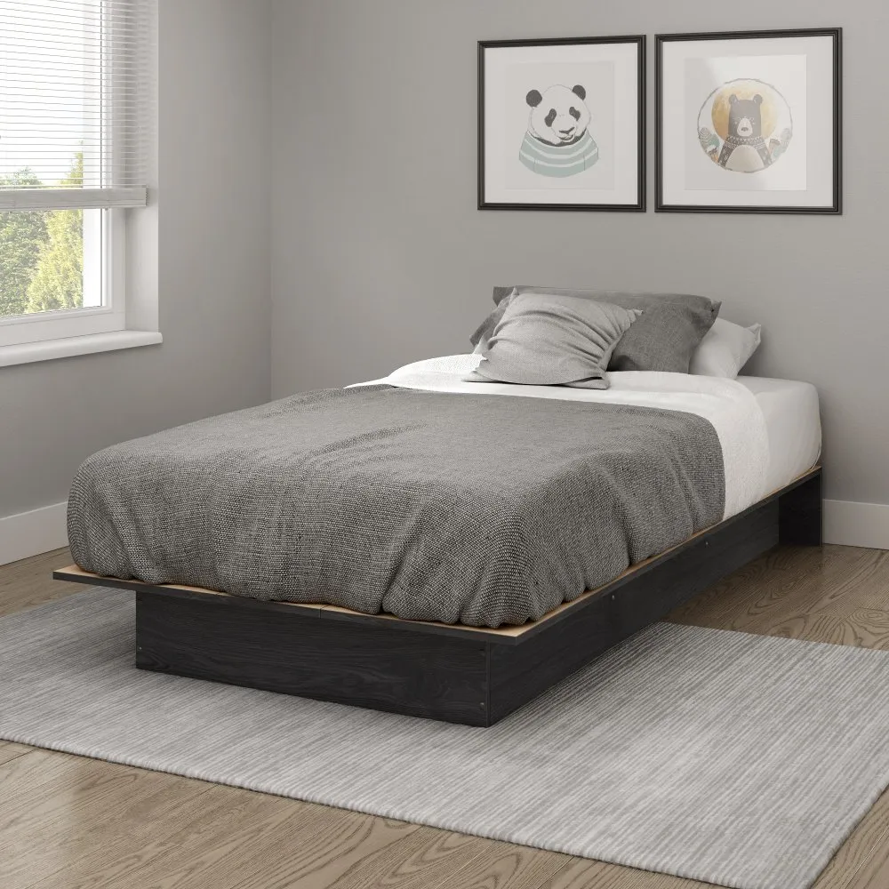 Libra Gray Oak Twin Platform Bed - South Shore