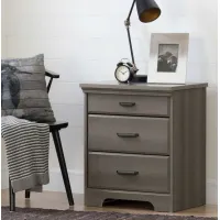 Versa Gray Maple Nightstand with Charging Station - South Shore