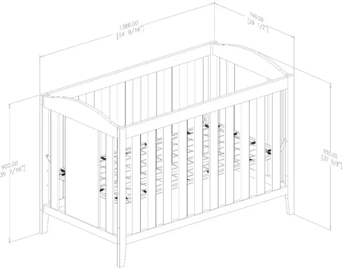 Angel White 2-in-1 Crib with Toddler Rail - South Shore