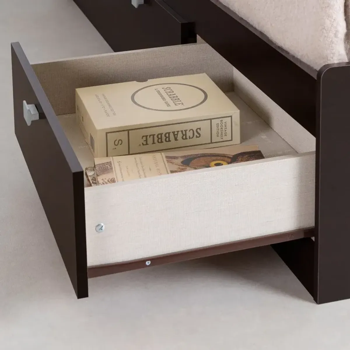 Spark Chocolate Twin Storage Bed and Bookcase Headboard Set -...