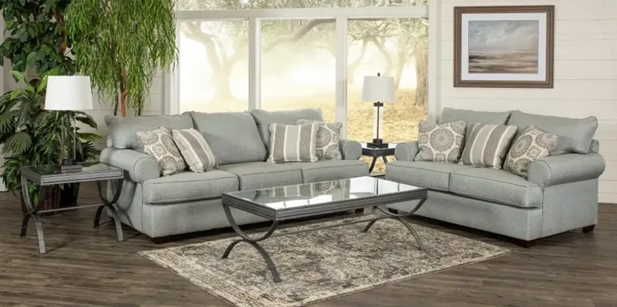 Alison Blue-Gray 7-Piece Living Room Set