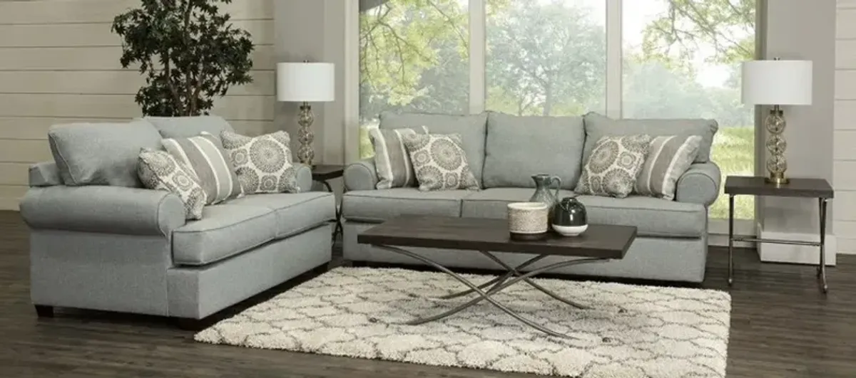 Alison Blue-Gray 7-Piece Living Room Set