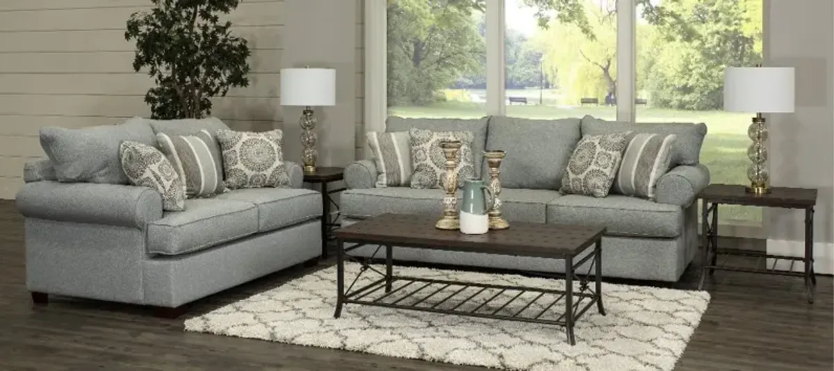 Alison Blue-Gray 7-Piece Living Room Set