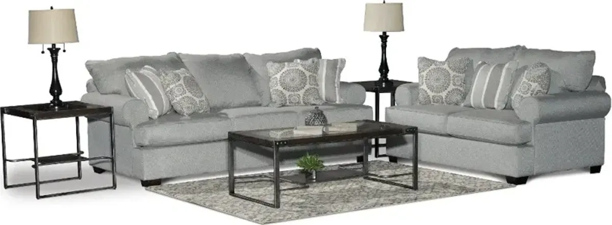 Alison Blue-Gray 7-Piece Living Room Set