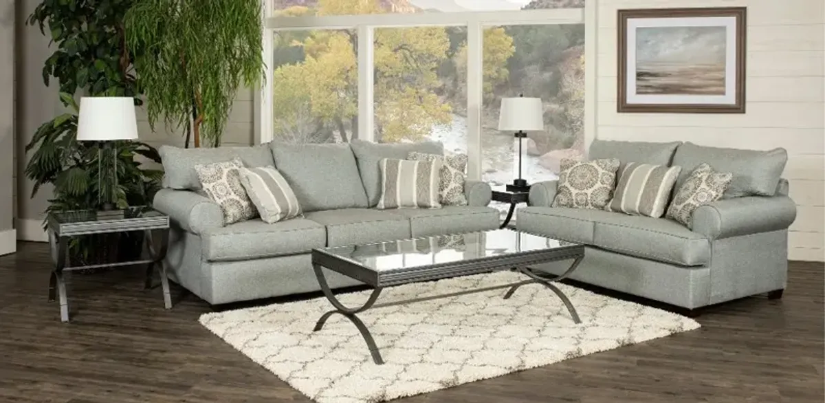 Alison Blue-Gray 7-Piece Living Room Set