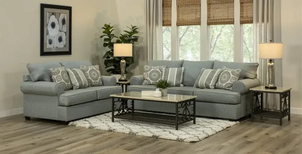 Alison Blue-Gray 7-Piece Living Room Set