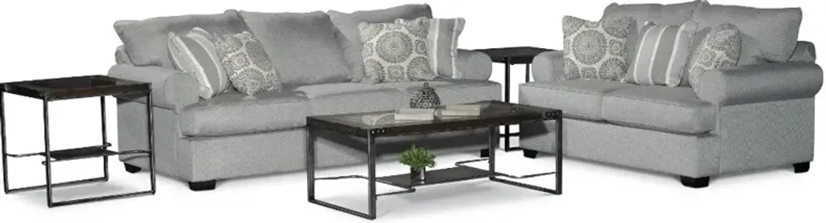 Alison Blue-Gray 7-Piece Living Room Set