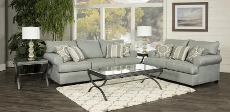 Alison Blue-Gray 7-Piece Living Room Set