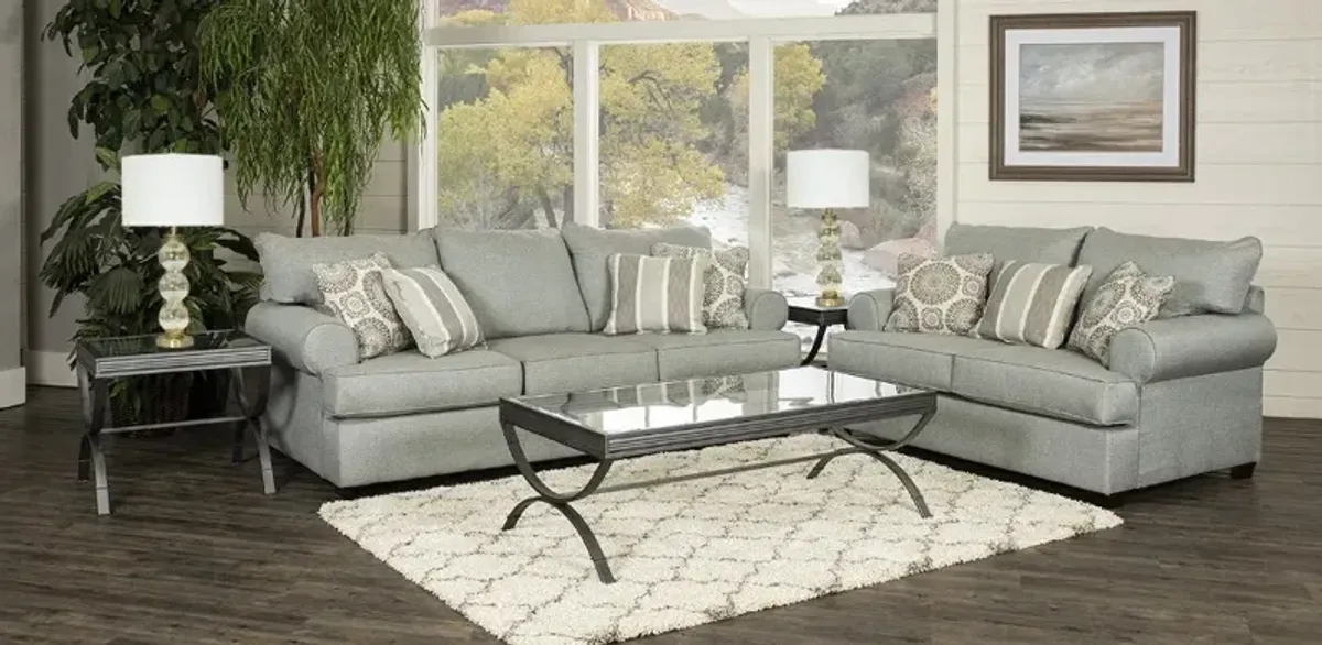 Alison Blue-Gray 7-Piece Living Room Set