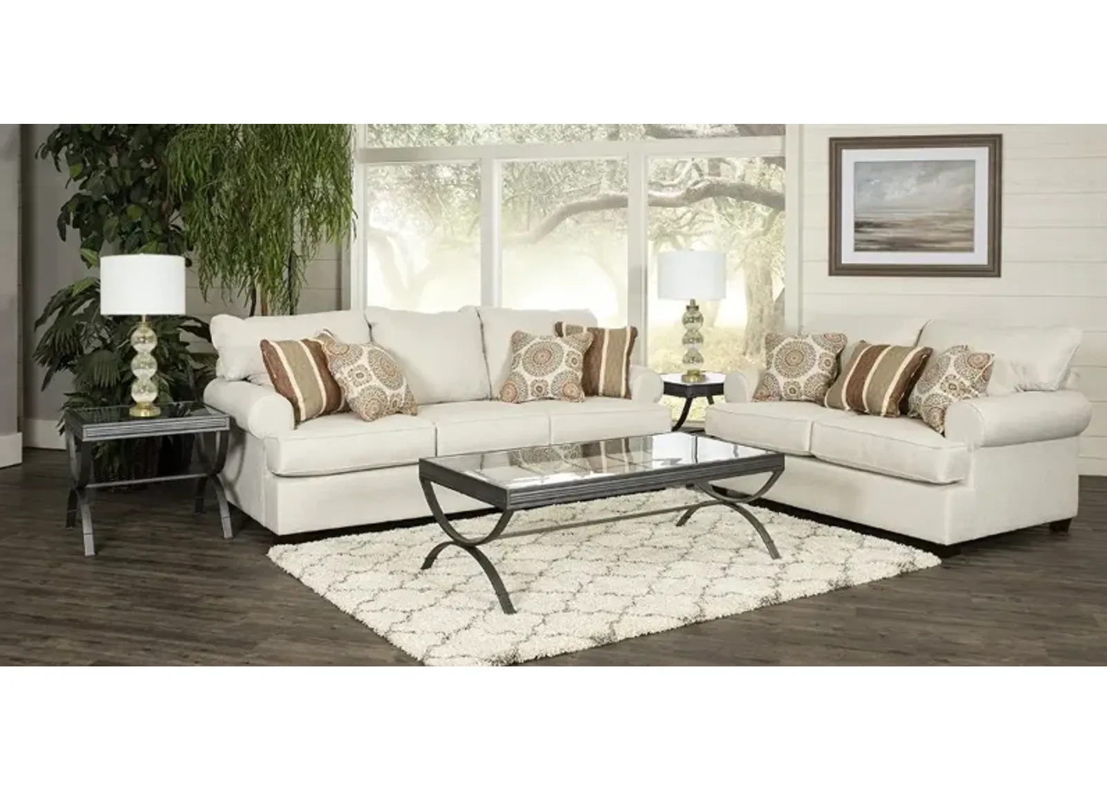 Alison Linen 7-Piece Living Room Set