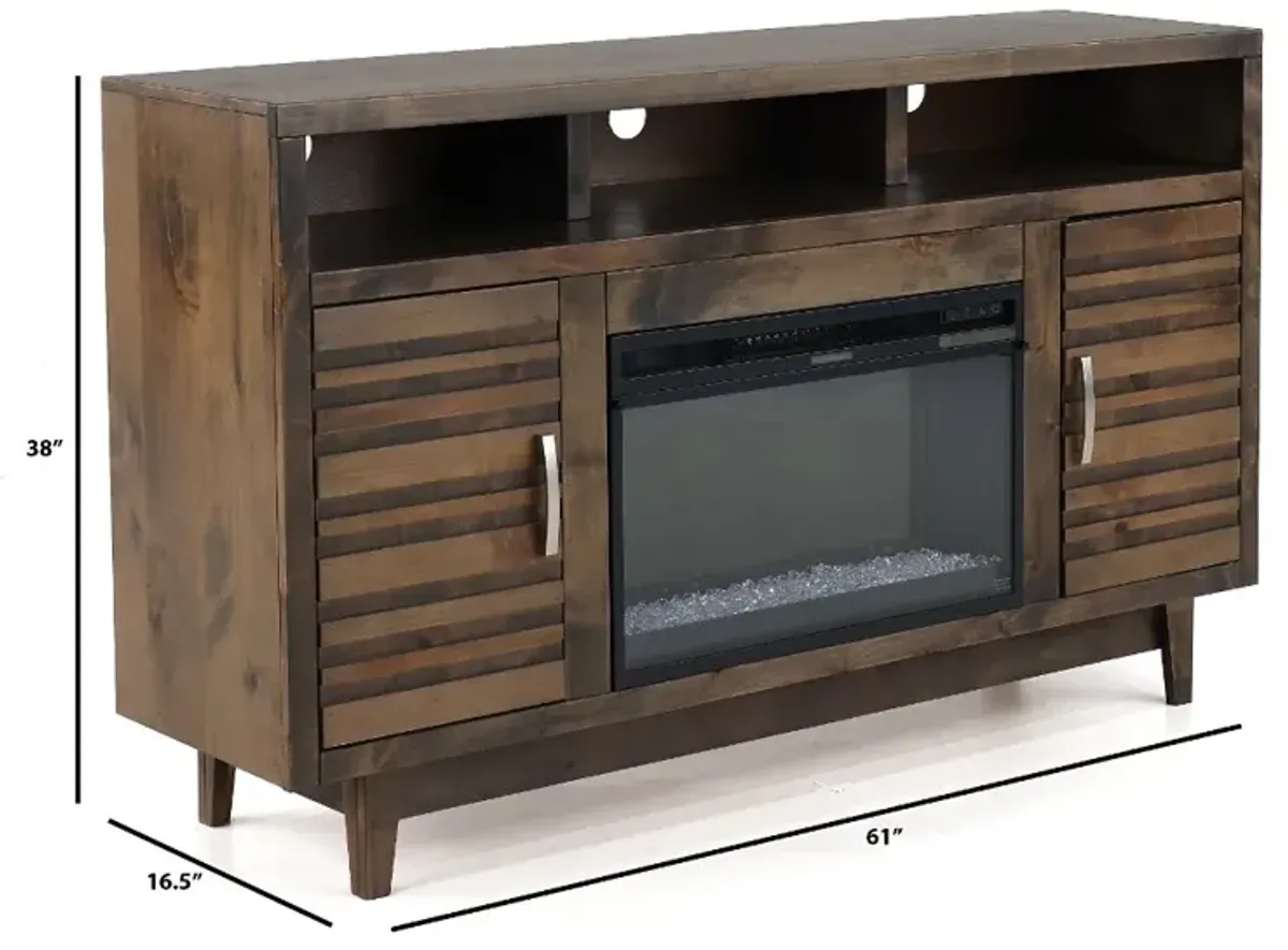 Avondale Charcoal Brown 61" Fireplace TV Stand