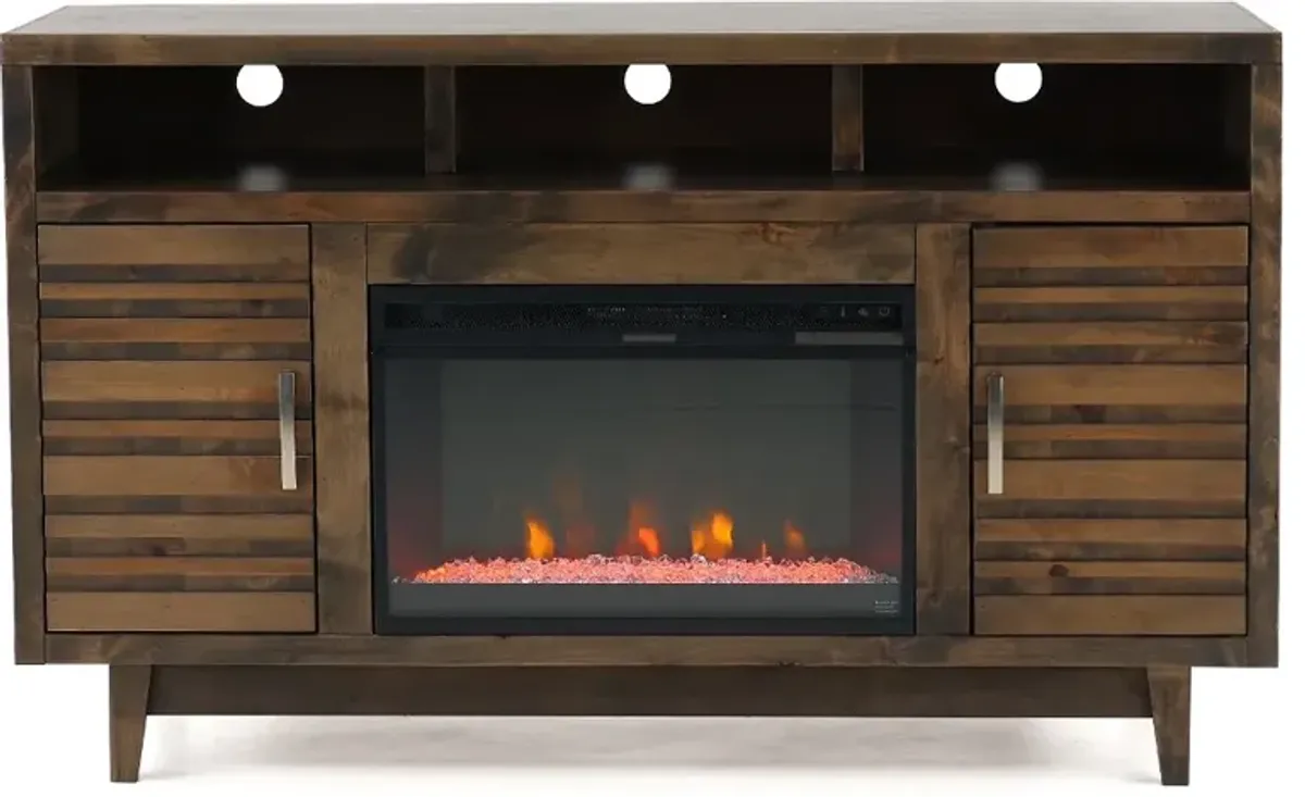 Avondale Brown 61" Fireplace TV Stand