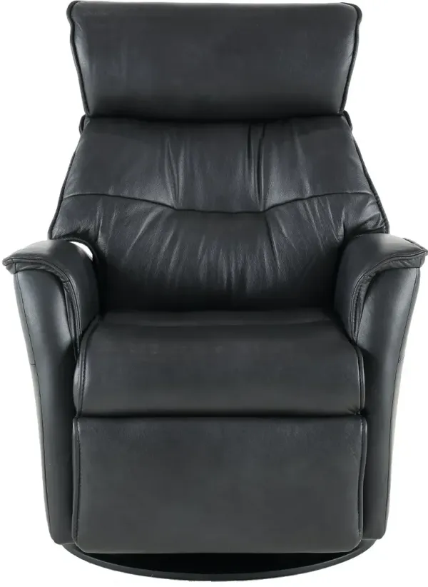 Captain Gray Standard Leather Swivel Glider Power Recliner