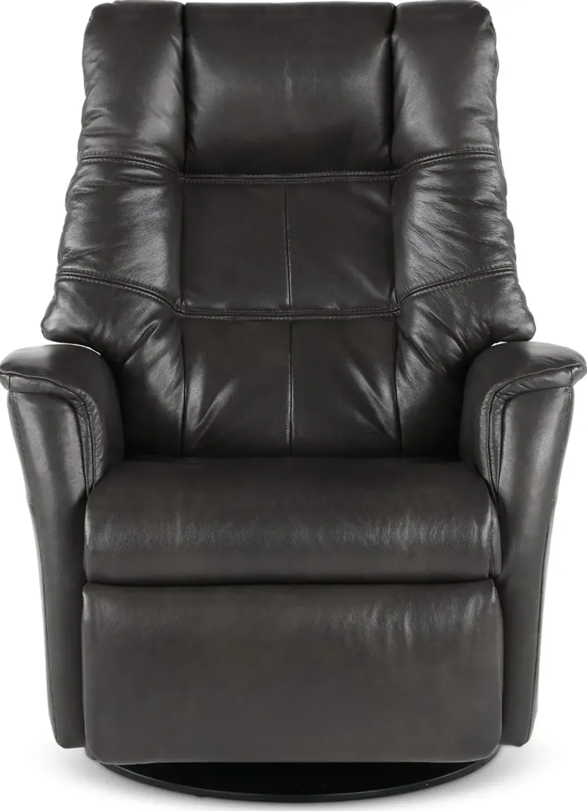 Boston Gray Leather Large Swivel Glider Power Recliner