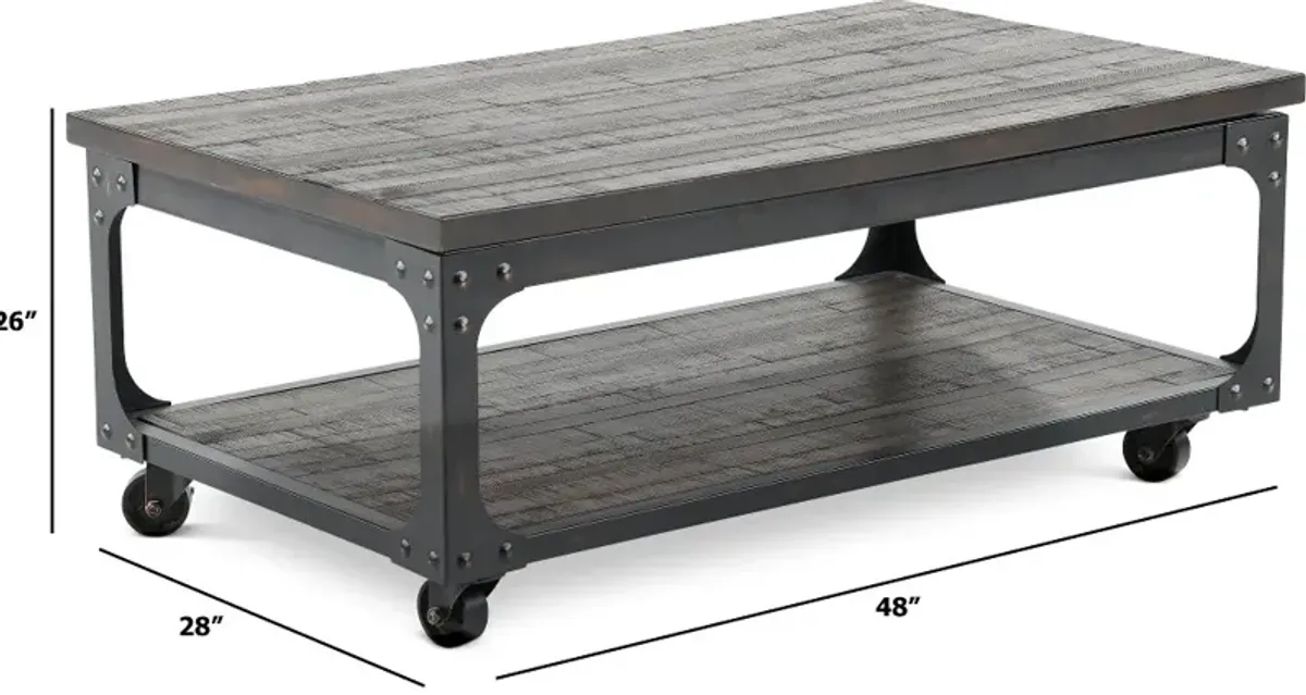 Sherlock Tobacco Brown Barn Wood Lift Top Coffee Table