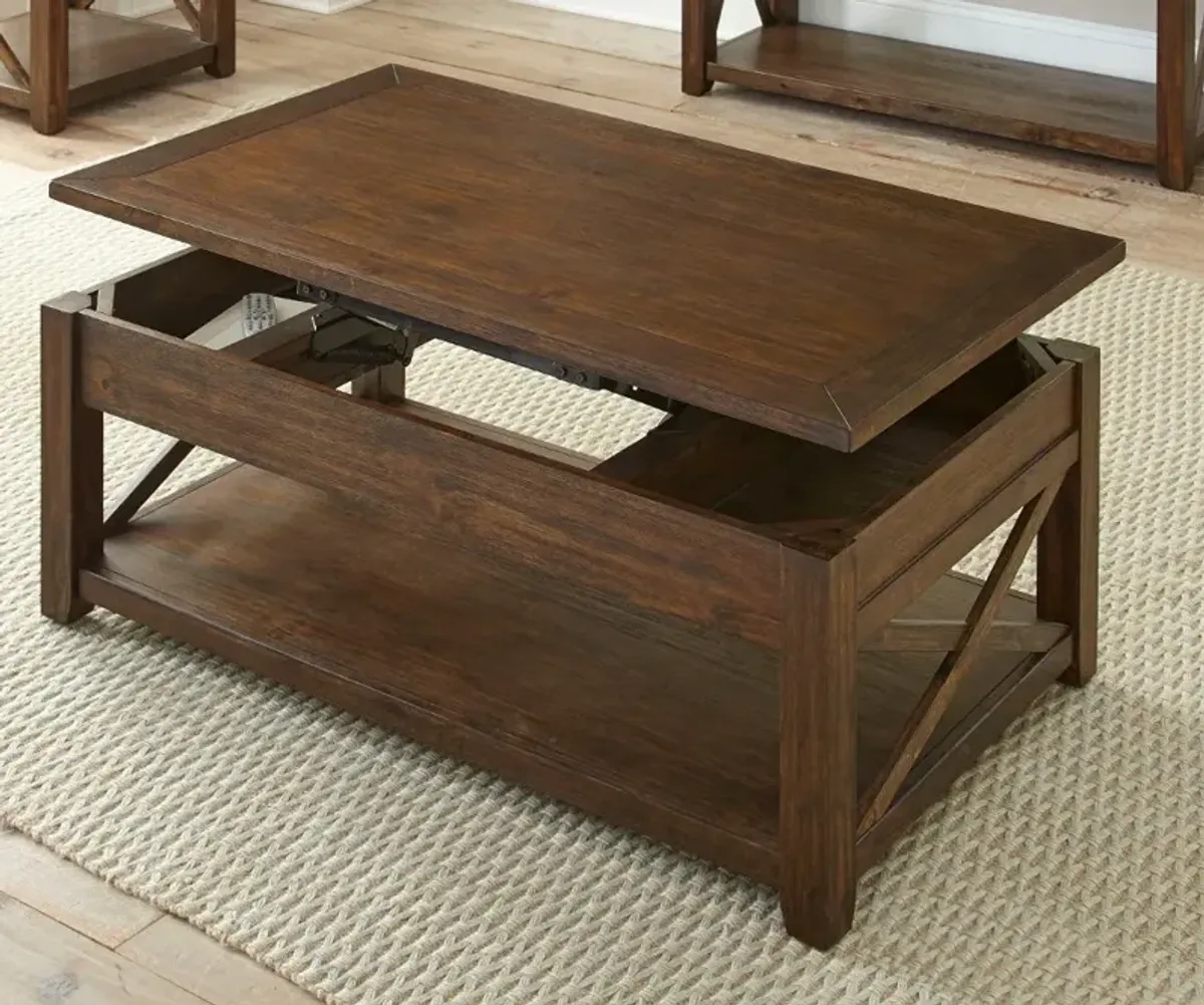 Lenka Mocha Brown Lift Top Coffee Table