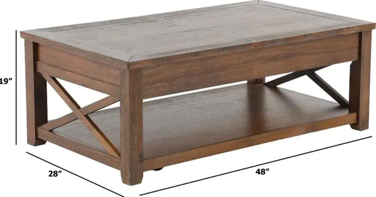 Lenka Mocha Brown Lift Top Coffee Table