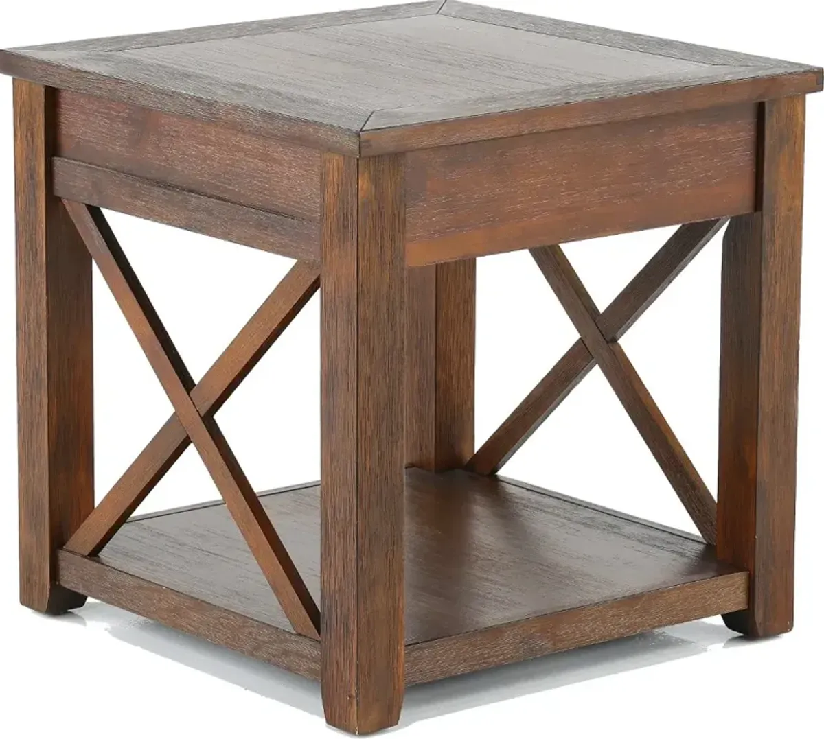 Lenka Rustic Mocha Brown End Table