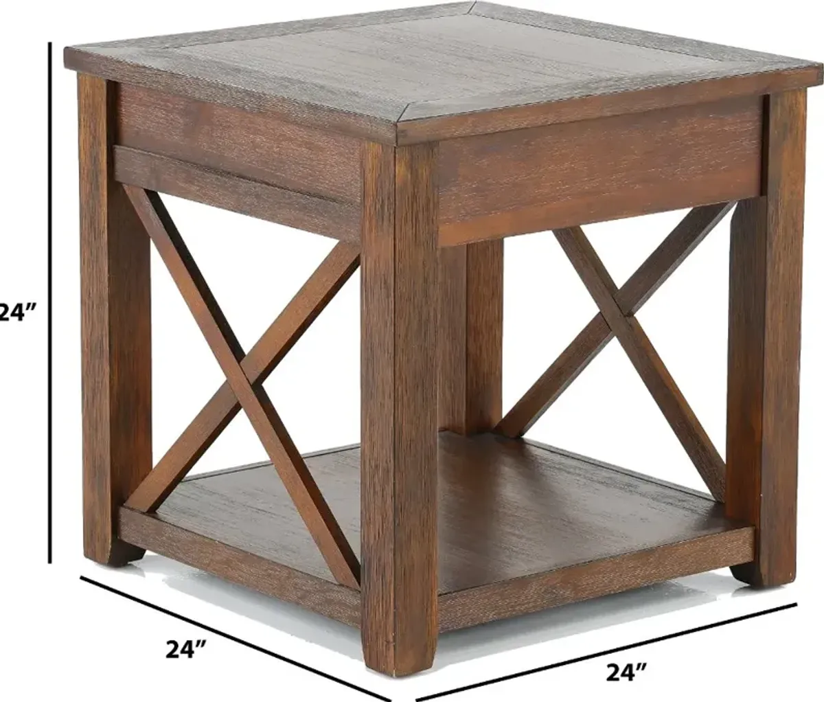 Lenka Rustic Mocha Brown End Table