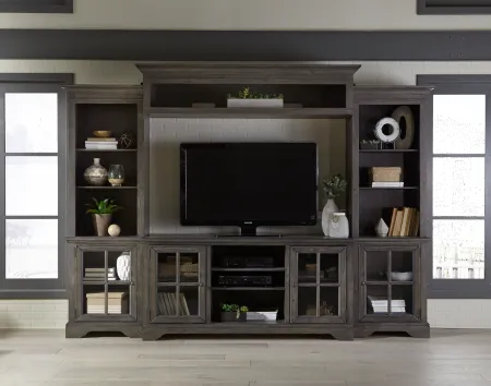 Dilworth Storm Gray 4 Piece Chic Entertainment Center