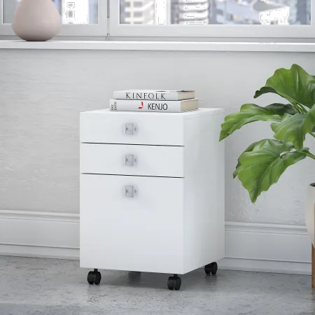 Eco White 3 Drawer File Cabinet - Bush Furniture