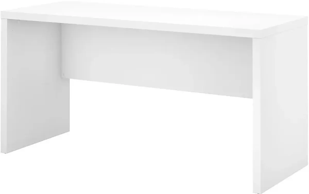 Eco White Credenza Desk (60 Inch) - Bush Furniture