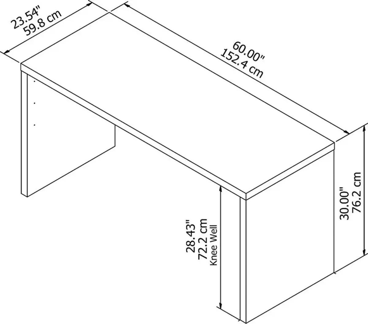 Eco White Credenza Desk (60 Inch) - Bush Furniture