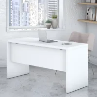 Eco White Credenza Desk (60 Inch) - Bush Furniture