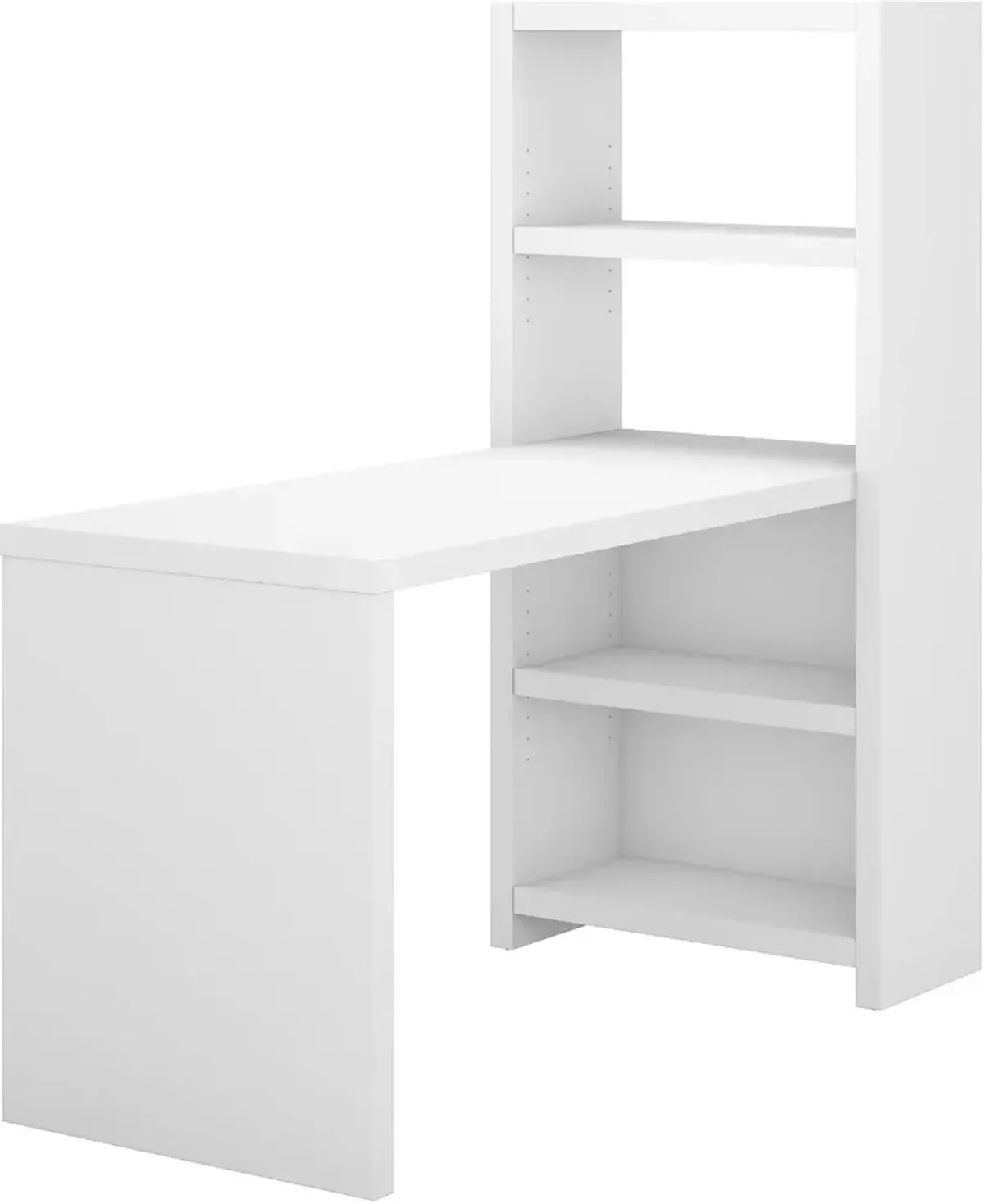 Eco White Craft Table and Bookcase (56 Inch) - Bush Furniture