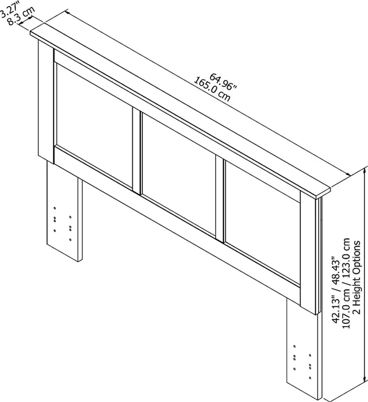 Somerset Ash Gray Full or Queen Headboard - Bush Furniture